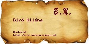 Biró Miléna névjegykártya